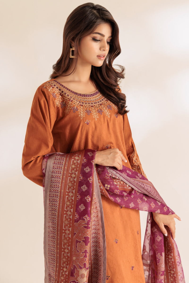 Bonanza Satrangi Brown Jacquard 3 Piece Ss5243p29 Festive Pret 2024