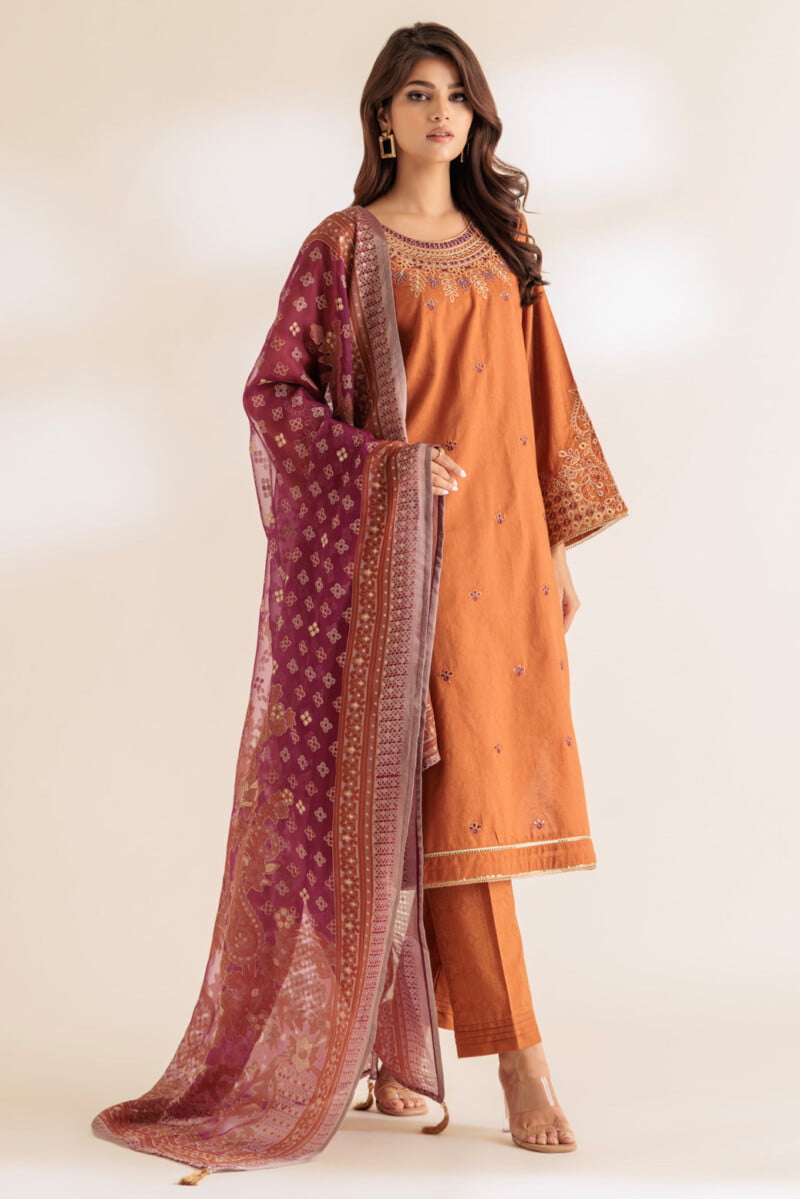 Bonanza Satrangi Brown Jacquard 3 Piece Ss5243p29 Festive Pret 2024