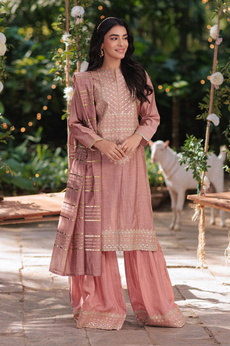 Bonanza Satrangi Peach Dyed 3 Piece Ss5243p54 Festive Pret 2024