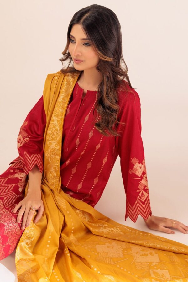 Bonanza Satrangi Red Jacquard 3 Piece Wj1233P02 Festive Pret 2024