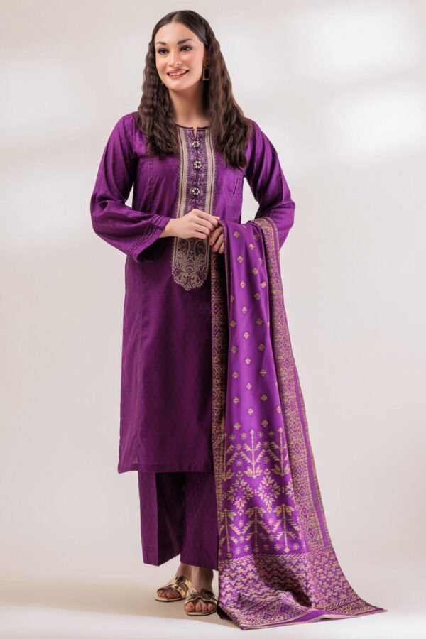 Bonanza Satrangi Purple Jacquard 3 Piece Ws2233P06 Summer Collection 24