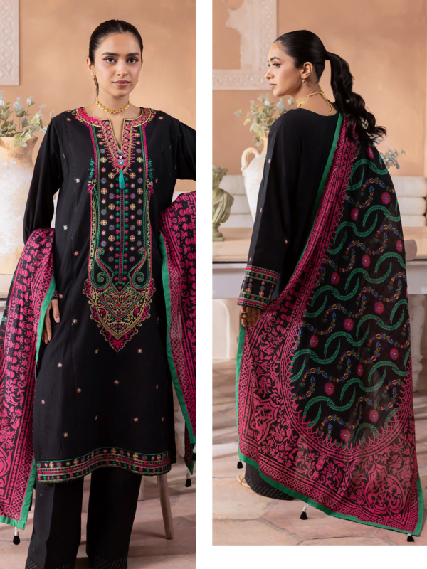 Zellbury Wus24E31138 Embroidered Cambric 3Pc Suit Collection 2024