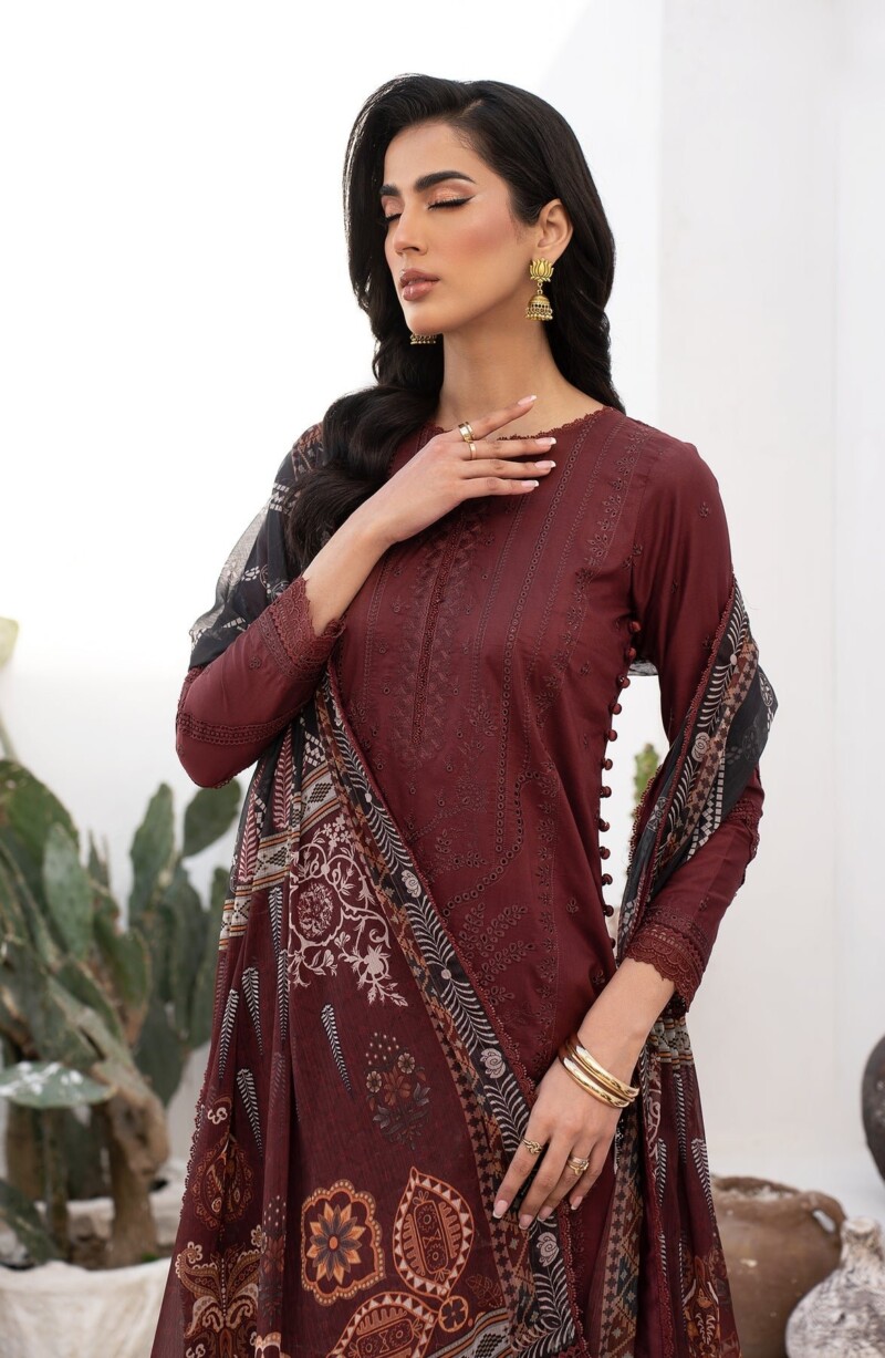 Zarif Zl-02 Elvira Eid Embroidered Lawn 3pc Suit Collection 2024