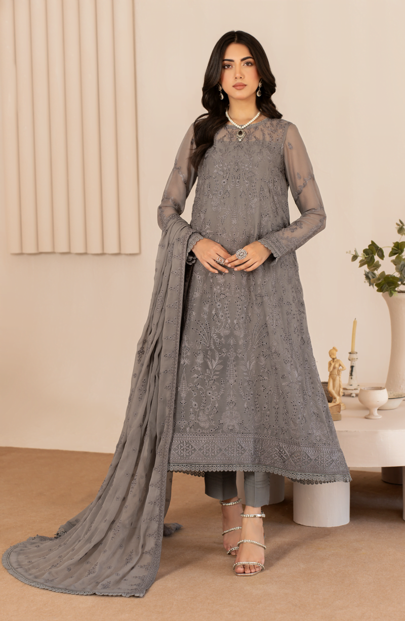 Zarif Thread Works Zl-05 Aymah Works Embroidered Chiffon 3pc Collection 2024