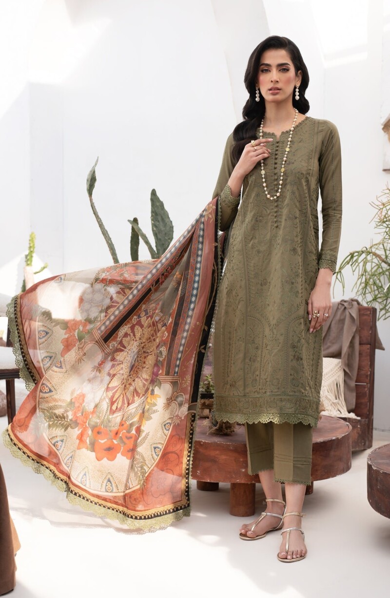 Zarif Zl-06 Remiah Eid Embroidered Lawn 3Pc Suit Collection 2024