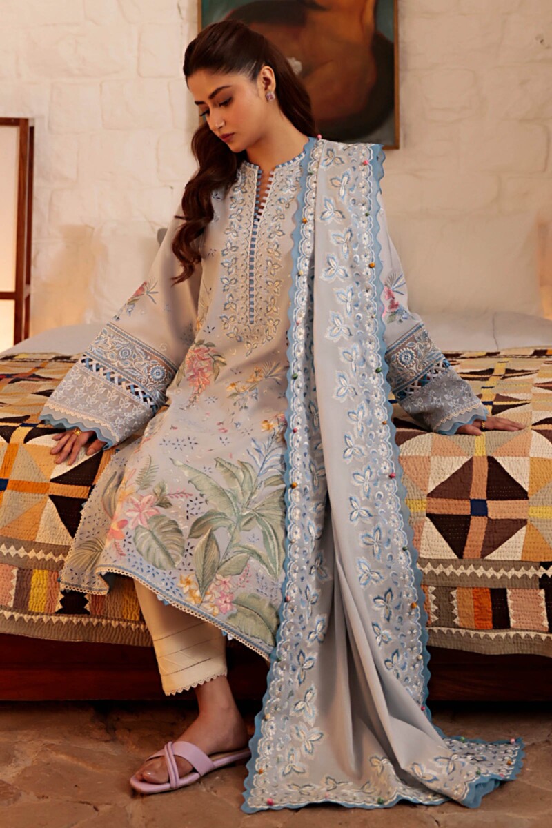 Zaha By Khadijah Shah Zl24-01B Ela Embroidered Lawn 3Pc Suit Collection 2024