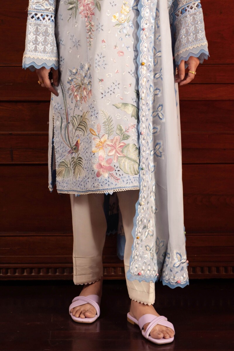 Zaha By Khadijah Shah Zl24-01B Ela Embroidered Lawn 3Pc Suit Collection 2024