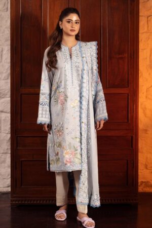 Zaha By Khadijah Shah Zl24-01b Ela Embroidered Lawn 3pc Suit Collection 2024