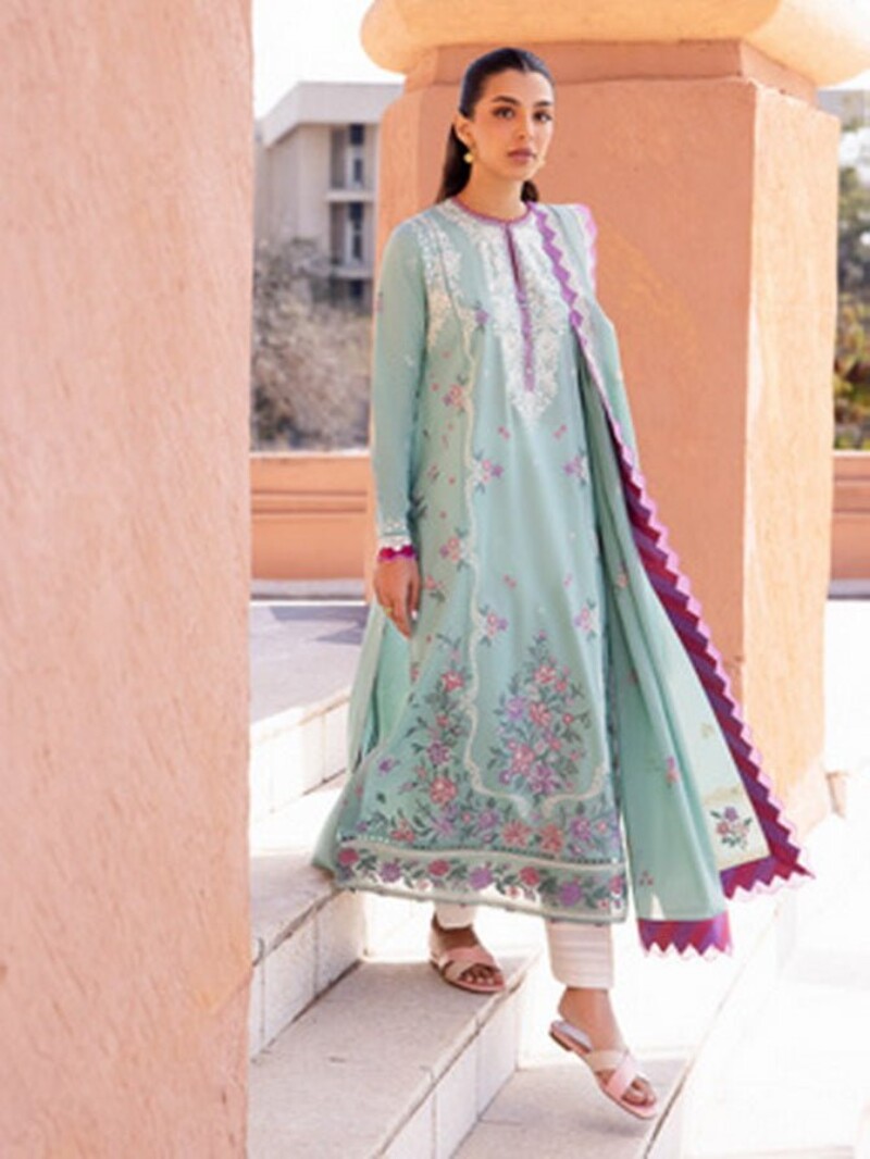 Zaha By Khadijah Shah Zl24-02A Larmina Embroidered Lawn 3Pc Suit Collection 2024