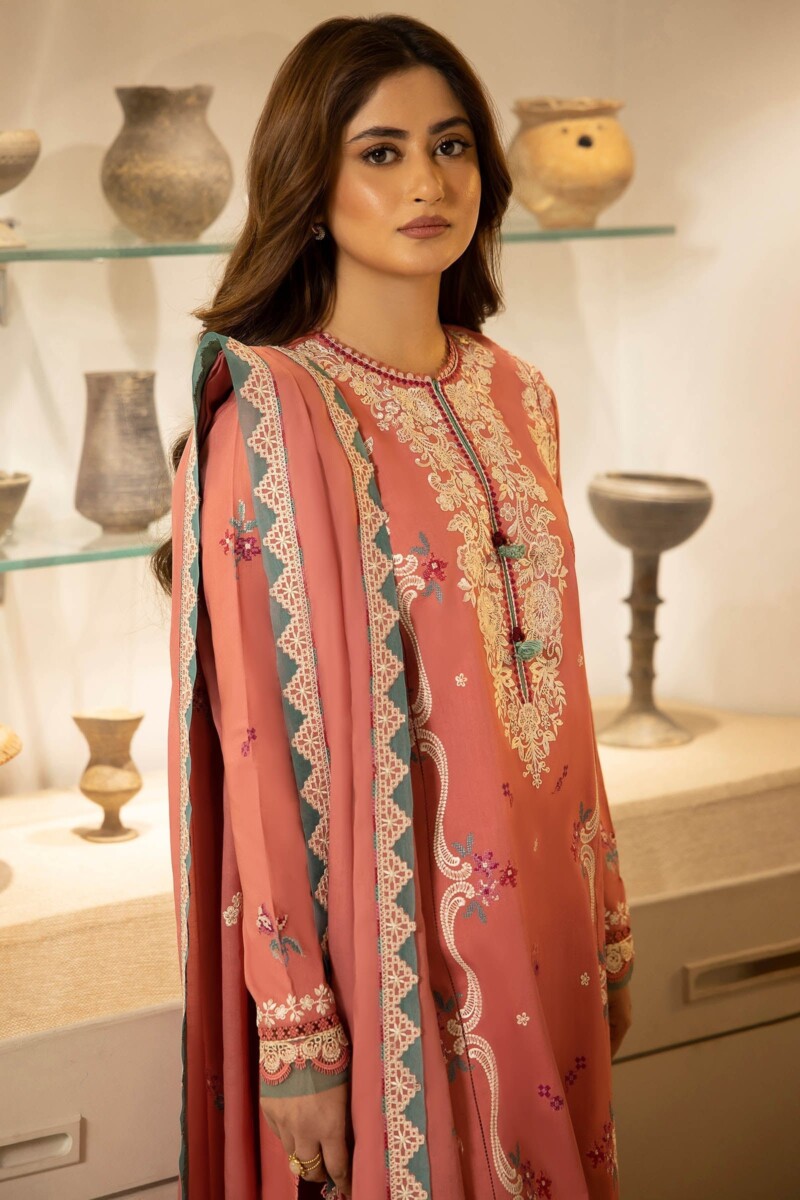 Zaha By Khadijah Shah Zl24-02B Larmina Embroidered Lawn 3Pc Suit Collection 2024