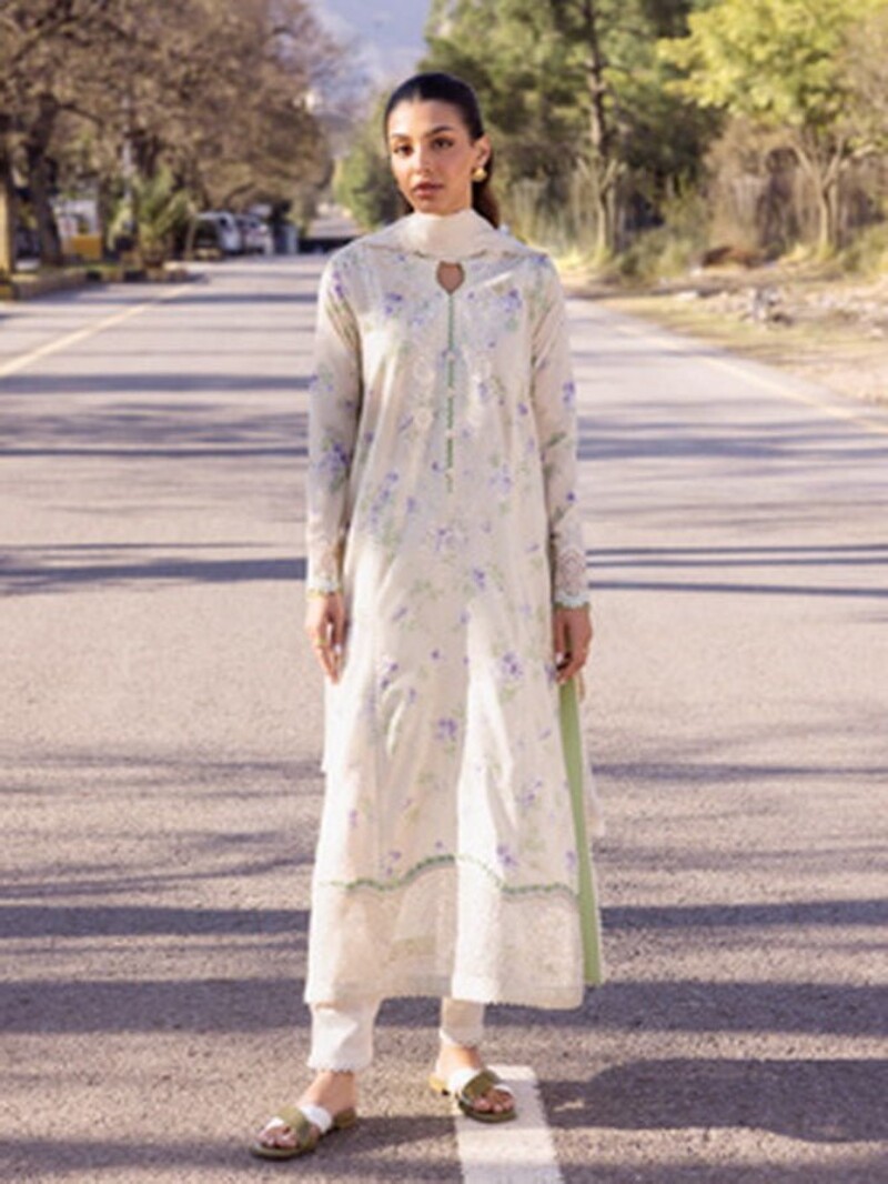 Zaha By Khadijah Shah Zl24-04B Asema Embroidered Lawn 3Pc Suit Collection 2024