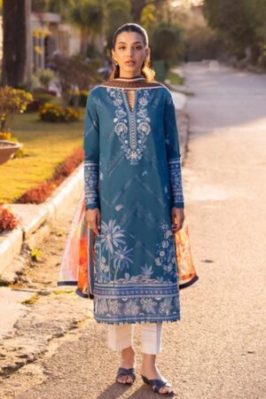 Zaha By Khadijah Shah Zl24-05b Eira Embroidered Lawn 3pc Suit Collection 2024