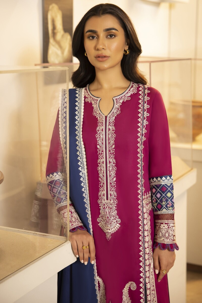 Zaha By Khadijah Shah Zl24-06B Ferya Embroidered Lawn 3Pc Suit Collection 2024