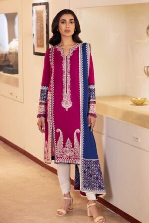 Zaha By Khadijah Shah Zl24-06b Ferya Embroidered Lawn 3pc Suit Collection 2024