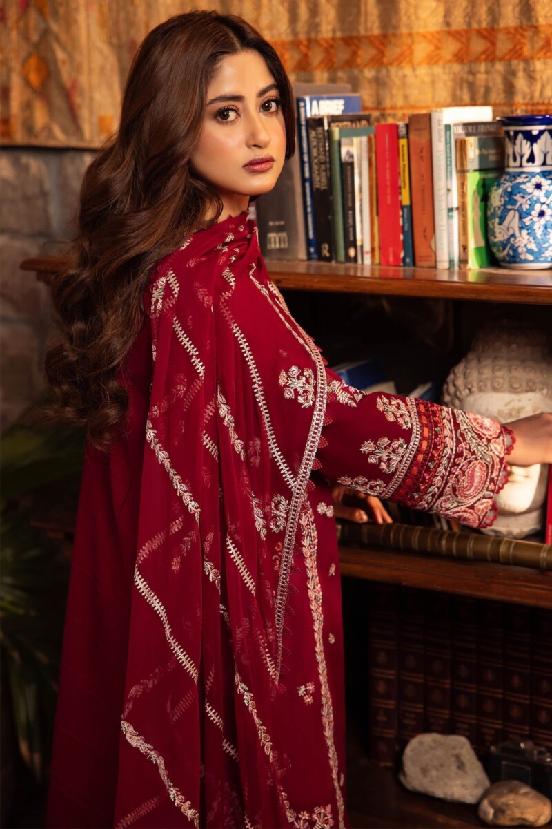 Zaha By Khadijah Shah Zl24-07B Zenel Embroidered Lawn 3Pc Suit Collection 2024