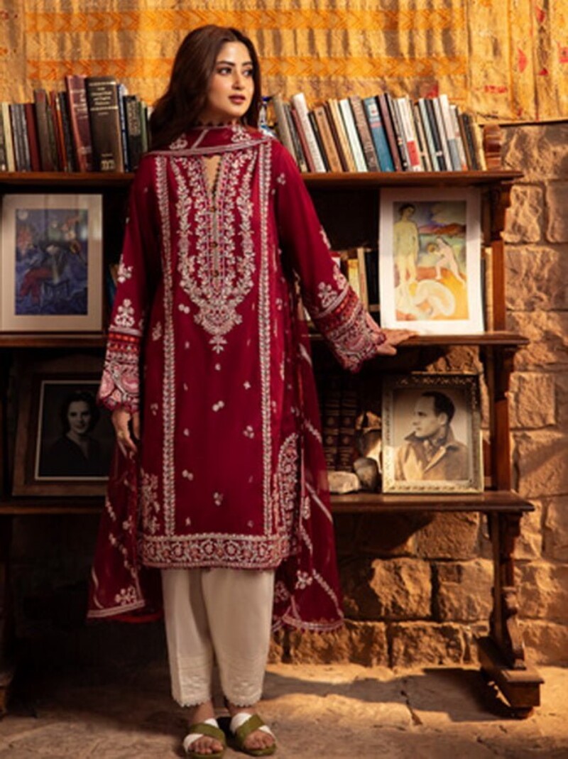 Zaha By Khadijah Shah Zl24-07B Zenel Embroidered Lawn 3Pc Suit Collection 2024