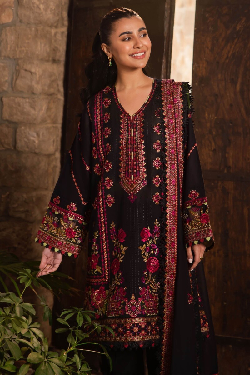 Zaha By Khadijah Shah Zl24-08B Zel Embroidered Lawn 3Pc Suit Collection 2024