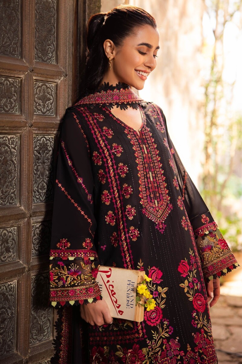 Zaha By Khadijah Shah Zl24-08B Zel Embroidered Lawn 3Pc Suit Collection 2024