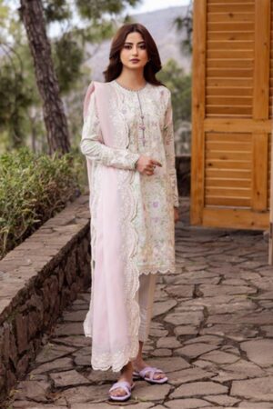 Zaha By Khadijah Shah Zl24-12b Leyla Embroidered Lawn 3pc Suit Collection 2024