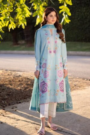 Zaha By Khadijah Shah Zl24-14b Gizen Embroidered Lawn 3pc Suit Collection 2024