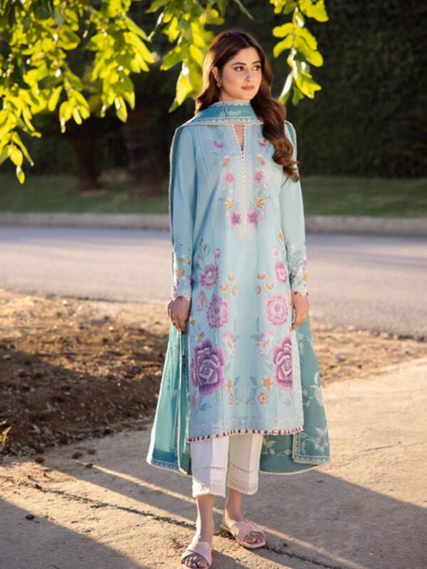 Zaha By Khadijah Shah Zl24-14B Gizen Embroidered Lawn 3Pc Suit Collection 2024