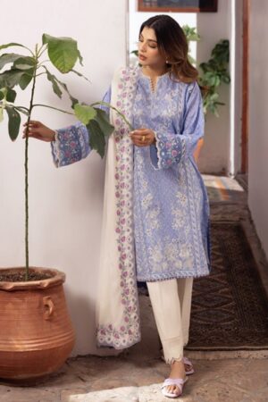 Zaha By Khadijah Shah Zl24-15b Narina Embroidered Lawn 3pc Suit Collection 2024