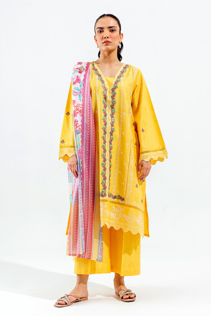 Beechtree 2 Piece Embroidered Self Jacquard Suit Pret