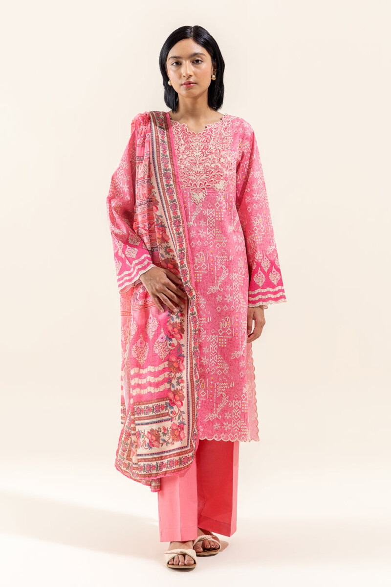 Beechtree 3 Piece Embroidered Lawn Suit Rouge Gleam Unstitched Summer