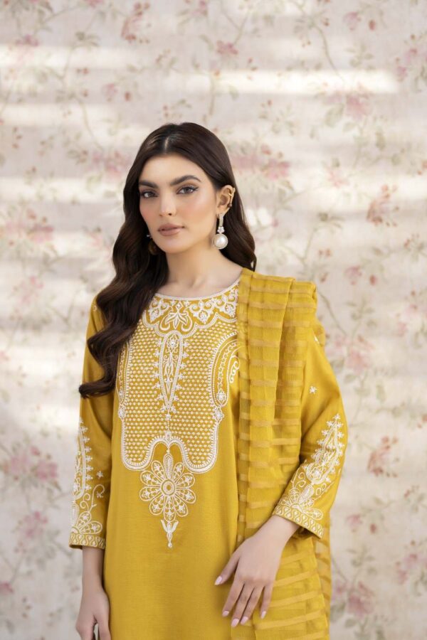 La Rosaa Spring Lss-24-03 Mustard Spring Summer Embroidered Lawn Stitched Collection 2024