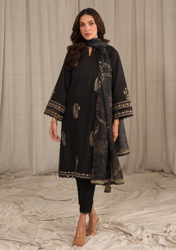 Sahar Sml24 02 Black Mirage Embroidered Lawn Collection 24