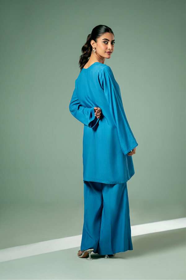 Fozia Khalid Cyan Blue Co Ord Set Basics Vol 3 Pret Collection