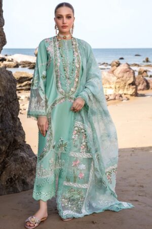 Saira Shakira D 6a Winds Of Eden Jade Crimson Luxury Lawn Collection