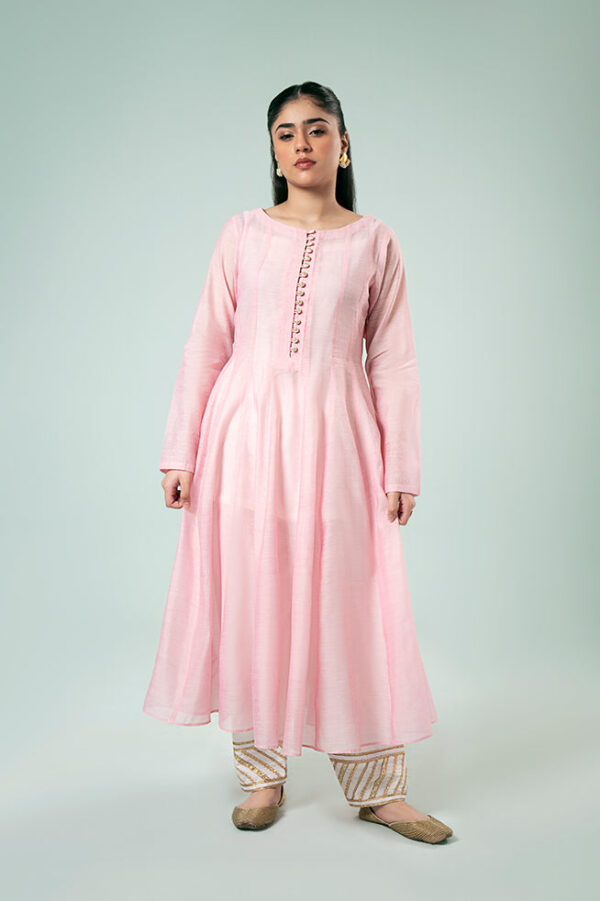 Fozia Khalid Classic Pink Kali Daar Basics Vol 3 Pret Collection