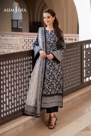 Asim Jofa Am24 07 Monochrome Lawn Collection