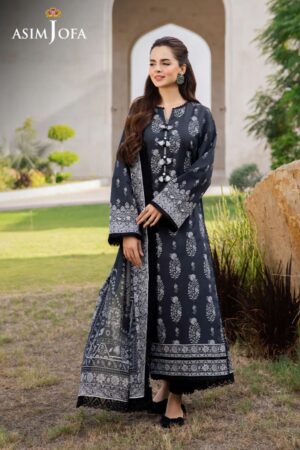 Asim Jofa Am24 03 Monochrome Lawn Collection