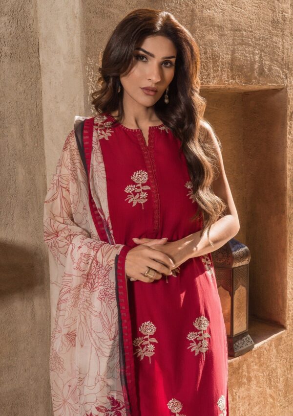 Sahar Sml24 03 Red Mirage Embroidered Lawn Collection 24