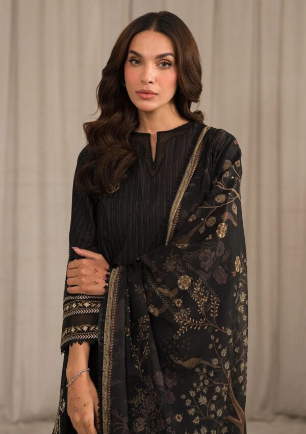 Sahar Sml24 02 Black Mirage Embroidered Lawn Collection 24