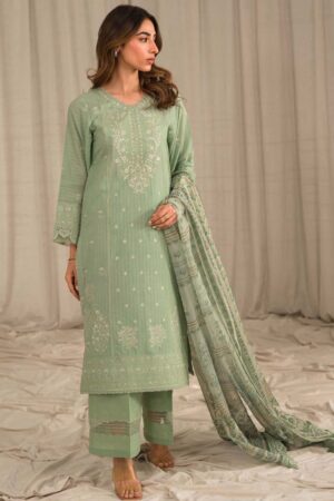 Sahar Sml24 04 Green Mirage Embroidered Lawn Collection