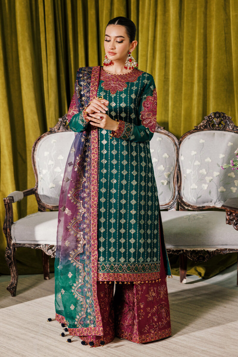 Alizeh Fashion Af-Ch-2174-Nagar C Sea Green Luxury Embroidered Chiffon