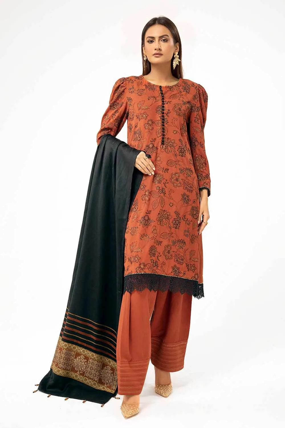 Gul Ahmed Ap-42001 Winter Embroidered Karandi