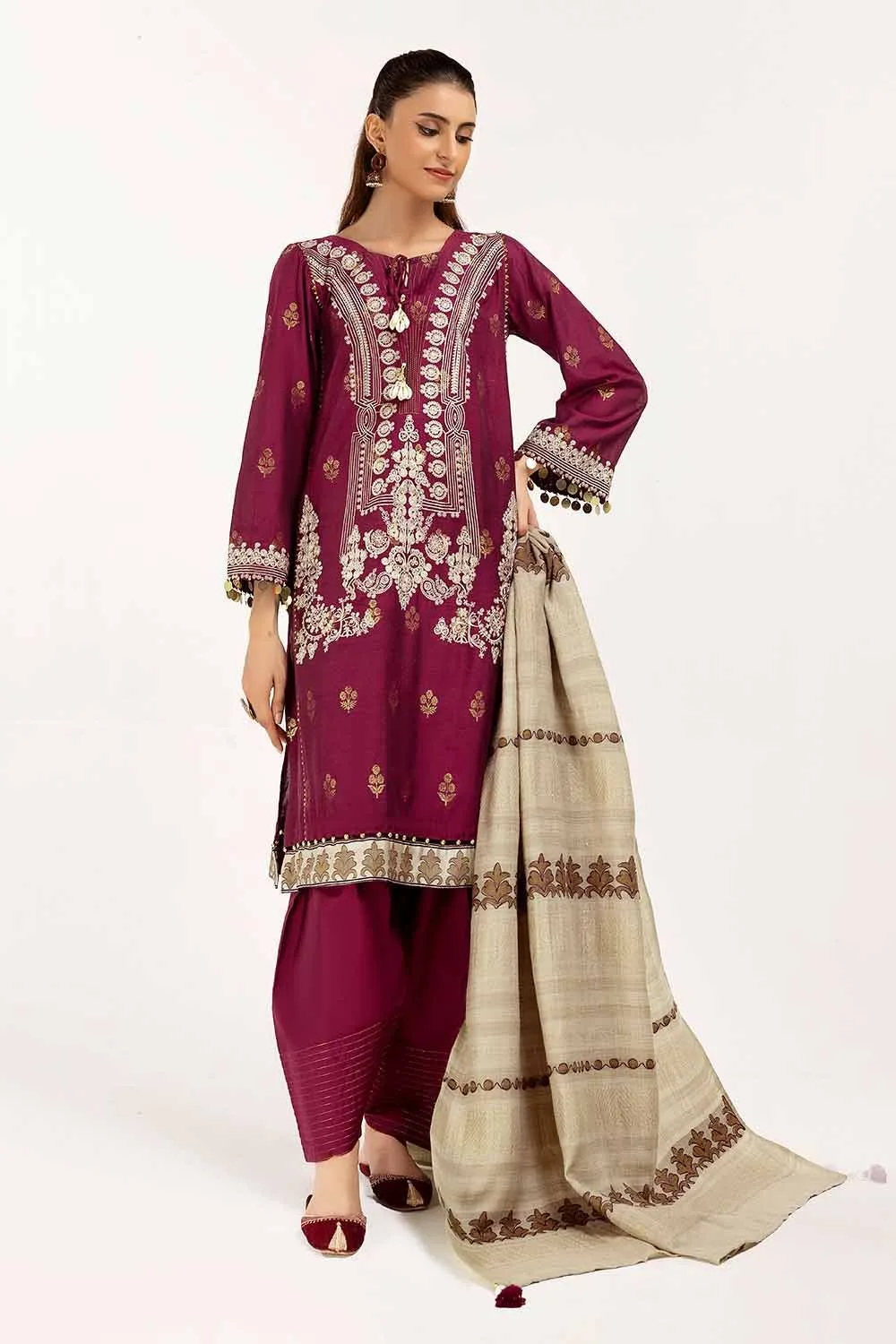 Gul Ahmed Ap-42019 Winter Embroidered Jacquard