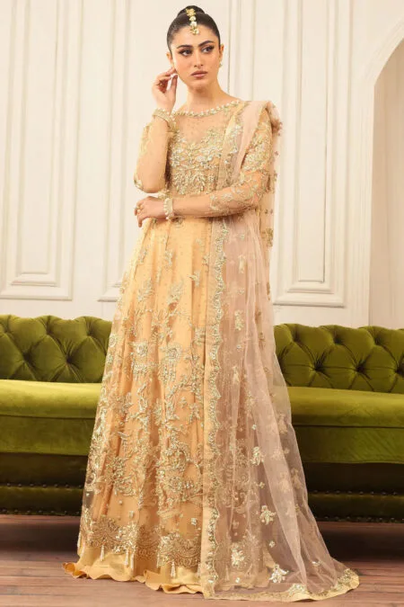 Mushq D-03 Chamois Hemline Embroidered Net