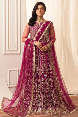 Mushq D-05 Fuchsia Hemline Embroidered Net