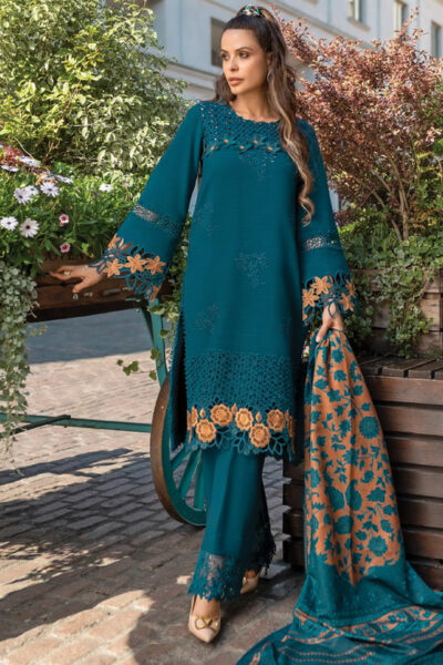 Rang Rasiya D-07 Erica Carnation Embroidered Linen Collection