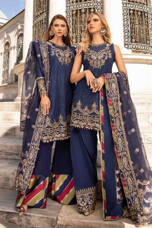 Maria B Cst-804 Embroidered Cotton Satin Suit