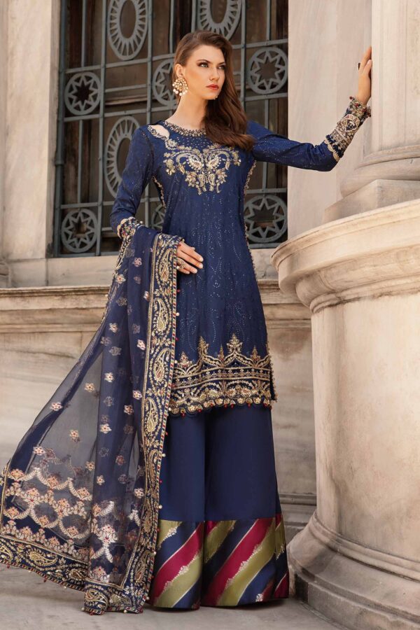 Maria B Cst-804 Embroidered Cotton Satin Suit