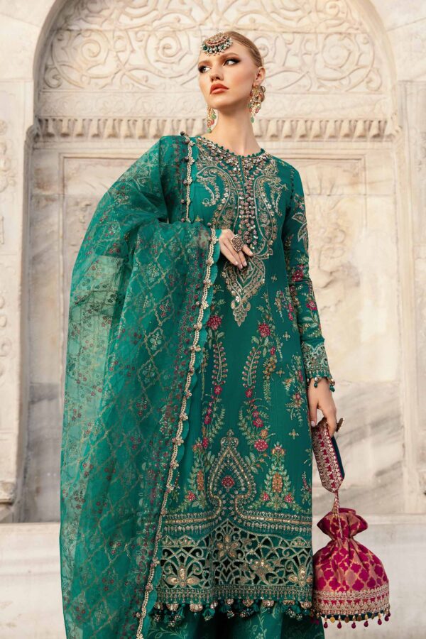 Maria B Cst-805 Embroidered Cotton Satin Suit