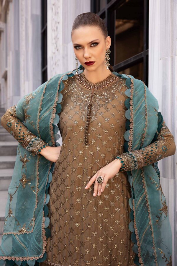 Maria B Cst-808 Embroidered Cotton Satin Suit