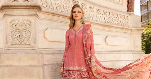 Maria B Cst-809 Embroidered Cotton Satin Suit