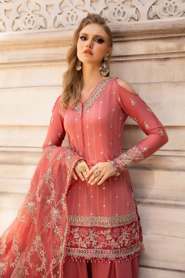 Maria B Cst-809 Embroidered Cotton Satin Suit